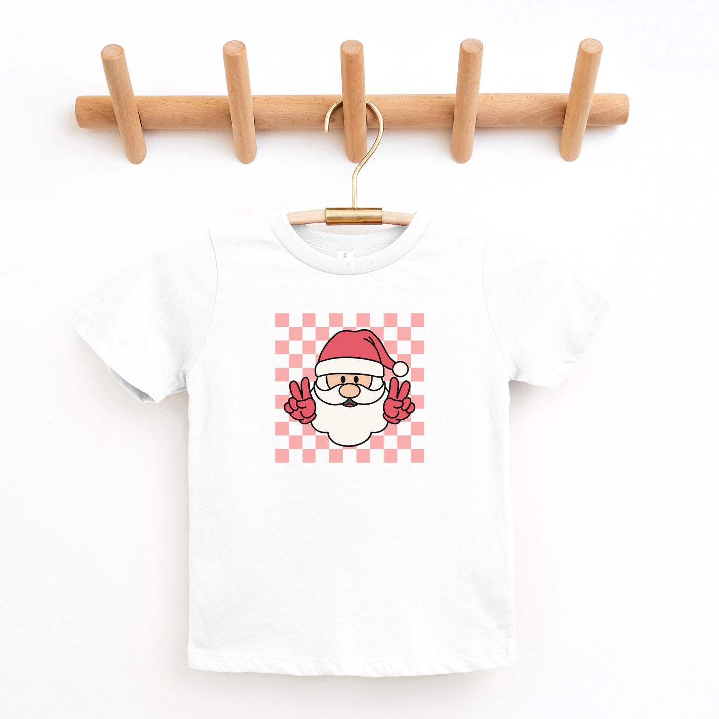 Checkered Santa| Youth Graphic Short Sleeve Tee