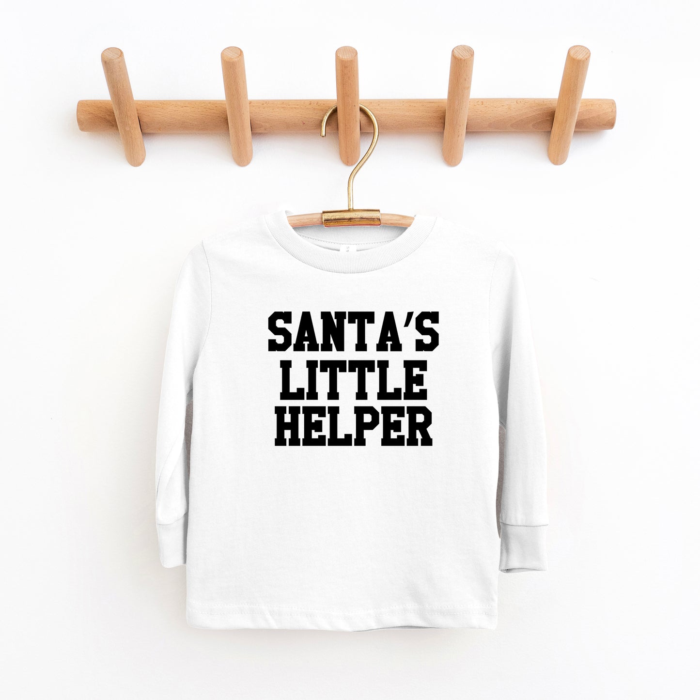 Santa's Little Helper Words | Toddler Graphic Long Sleeve Tee