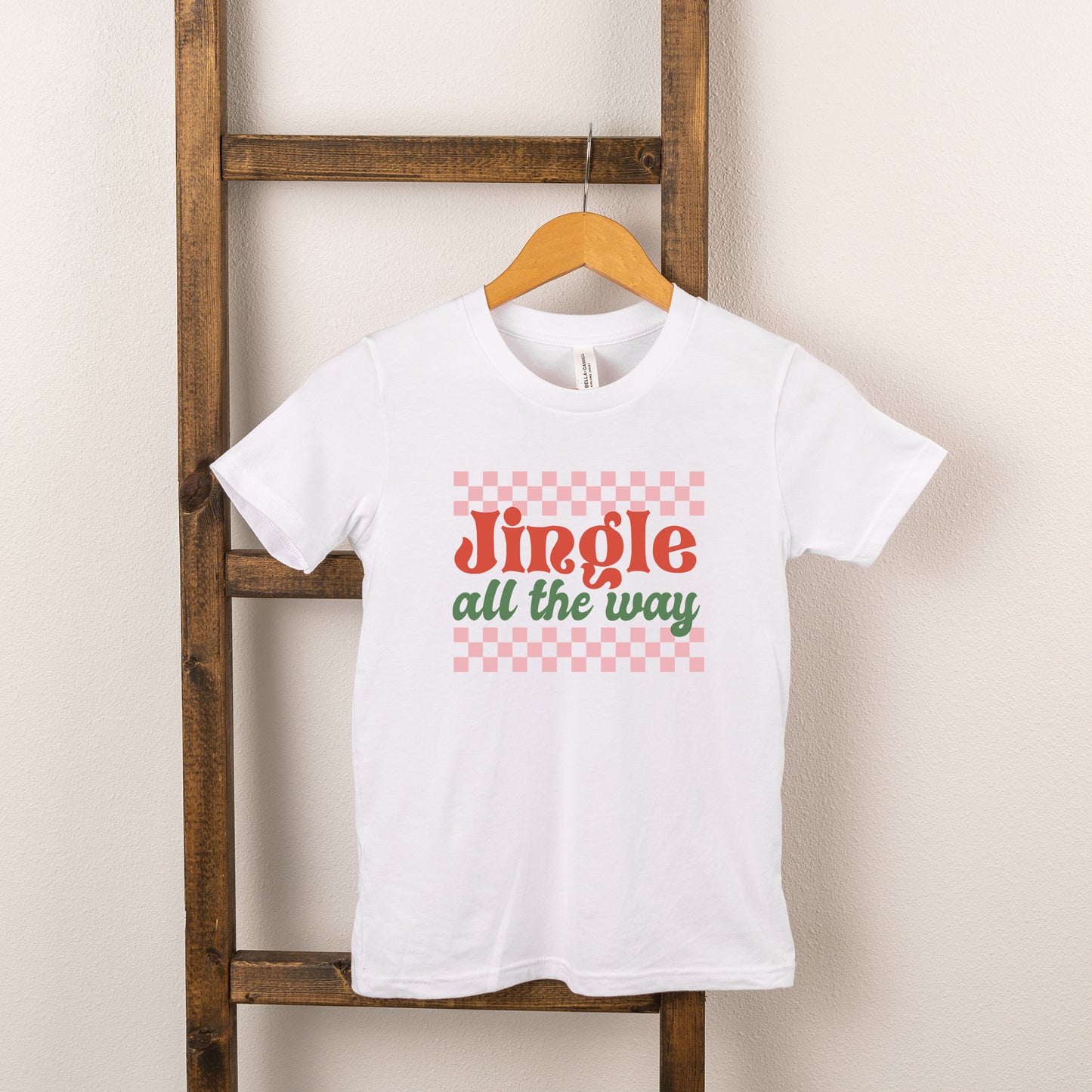 Jingle All The Way Checkered | Youth Short Sleeve Crew Neck