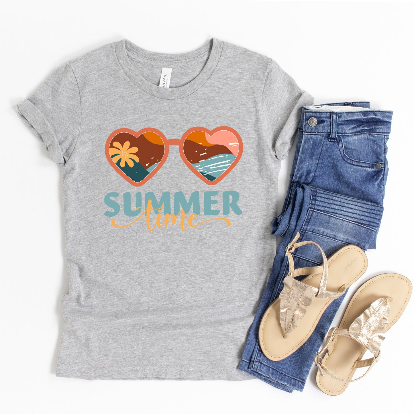 Boho Summer Time Sunglasses | Youth Short Sleeve Crew Neck