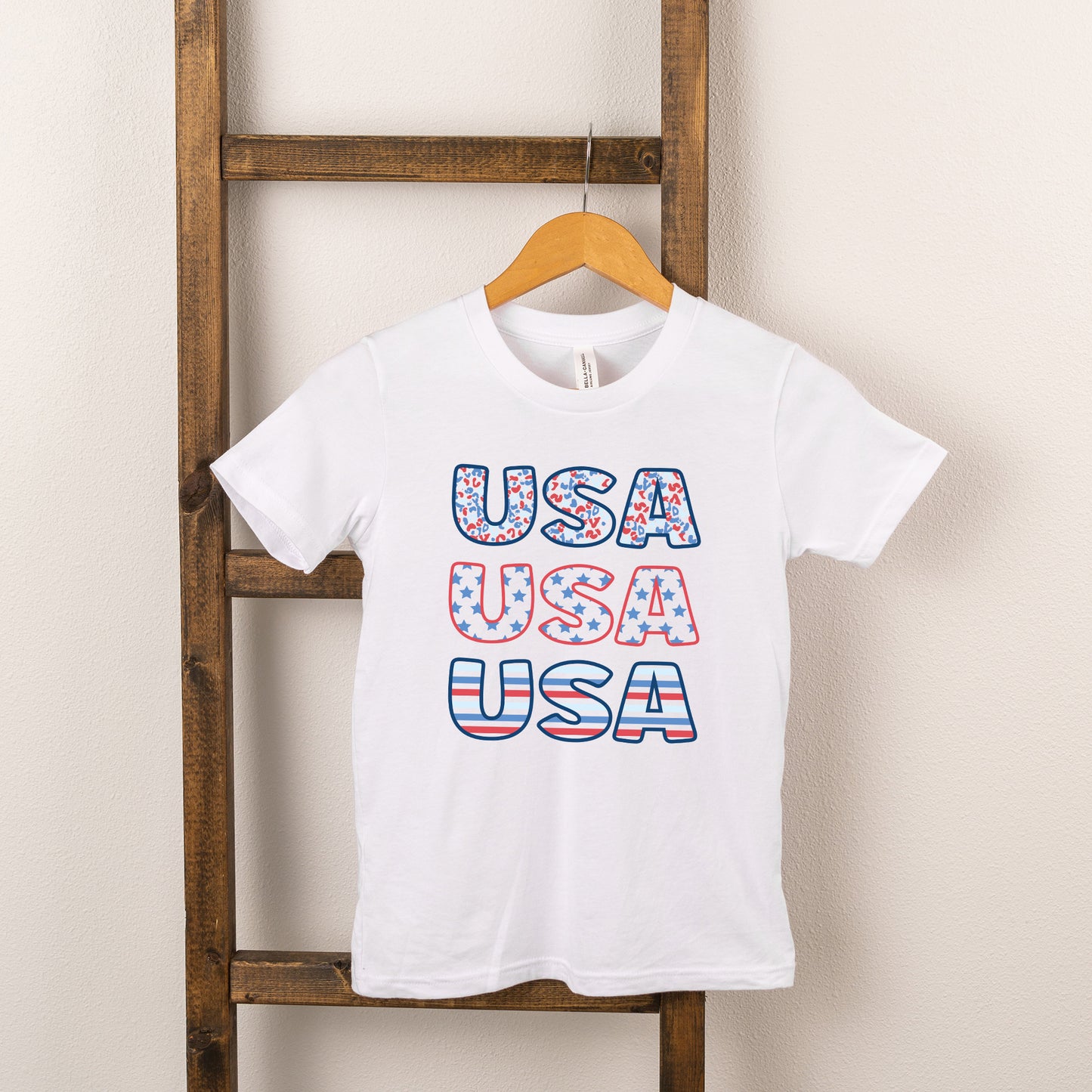 USA Stacked Colorful | Youth Short Sleeve Crew Neck