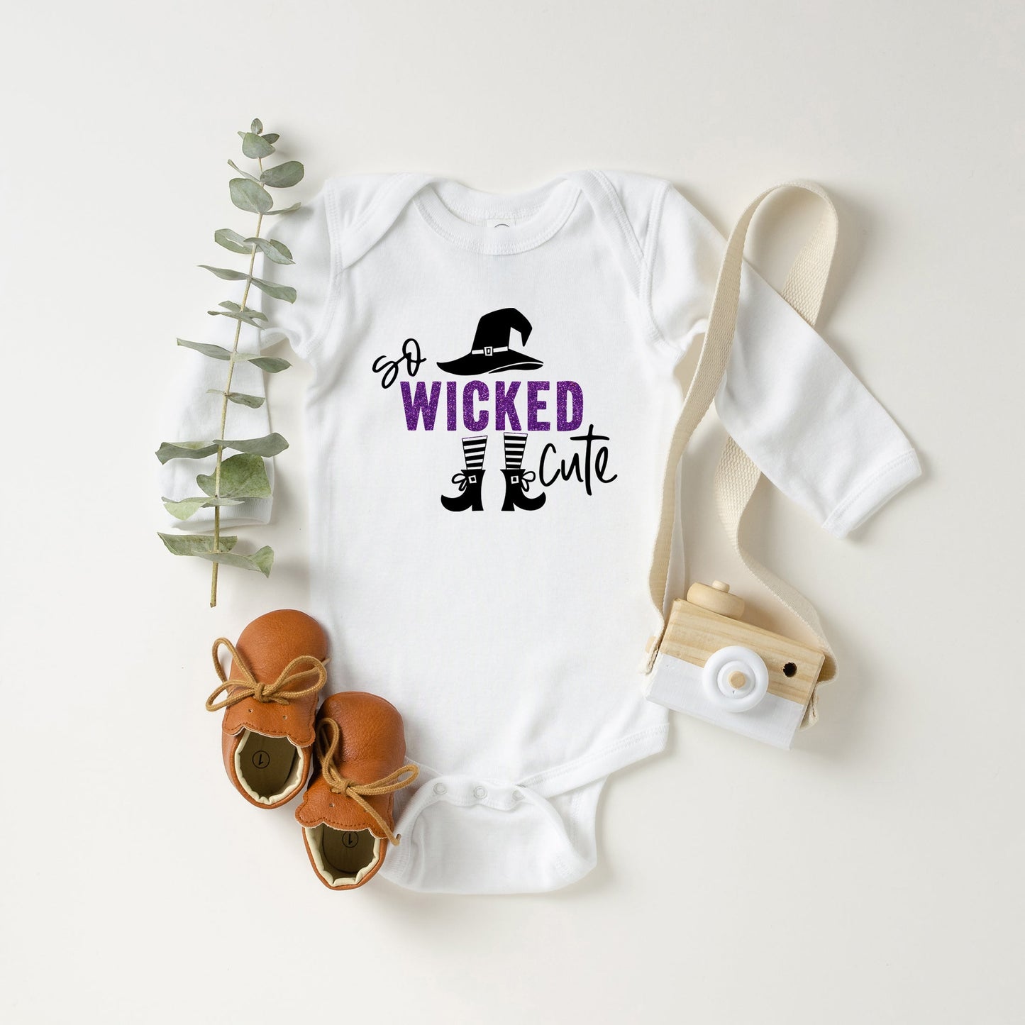 So Wicked Cute Glitter | Baby Graphic Long Sleeve Bodysuit