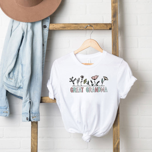 Great Grandma Flowers | Short Sleeve Graphic Tee