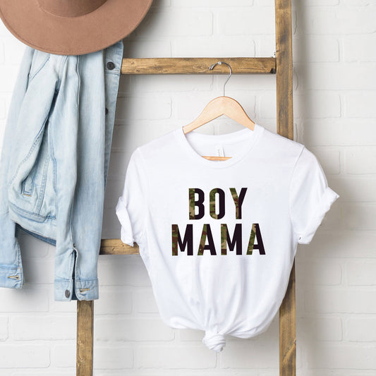 Boy Mama Camo | Short Sleeve Graphic Tee