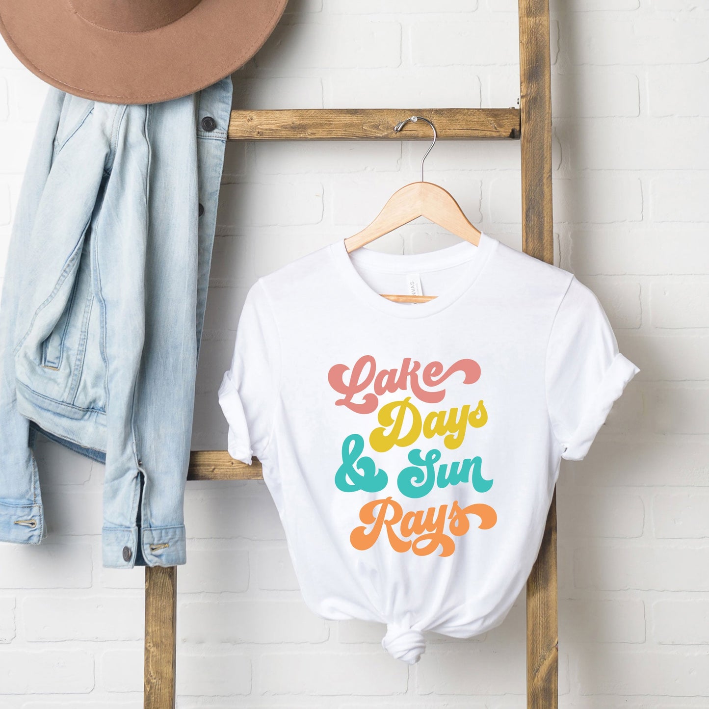 Lake Days And Sun Rays Colorful | Short Sleeve Graphic Tee