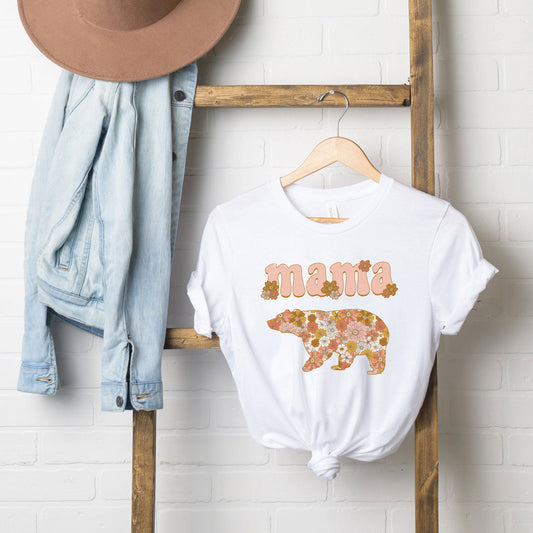 Mama Bear Flowers | Short Sleeve Graphic Tee