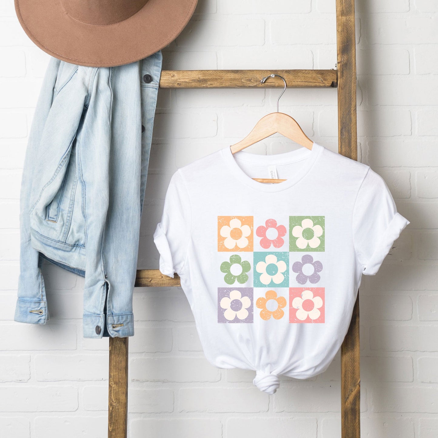 Checkered Flowers | Short Sleeve Graphic Tee