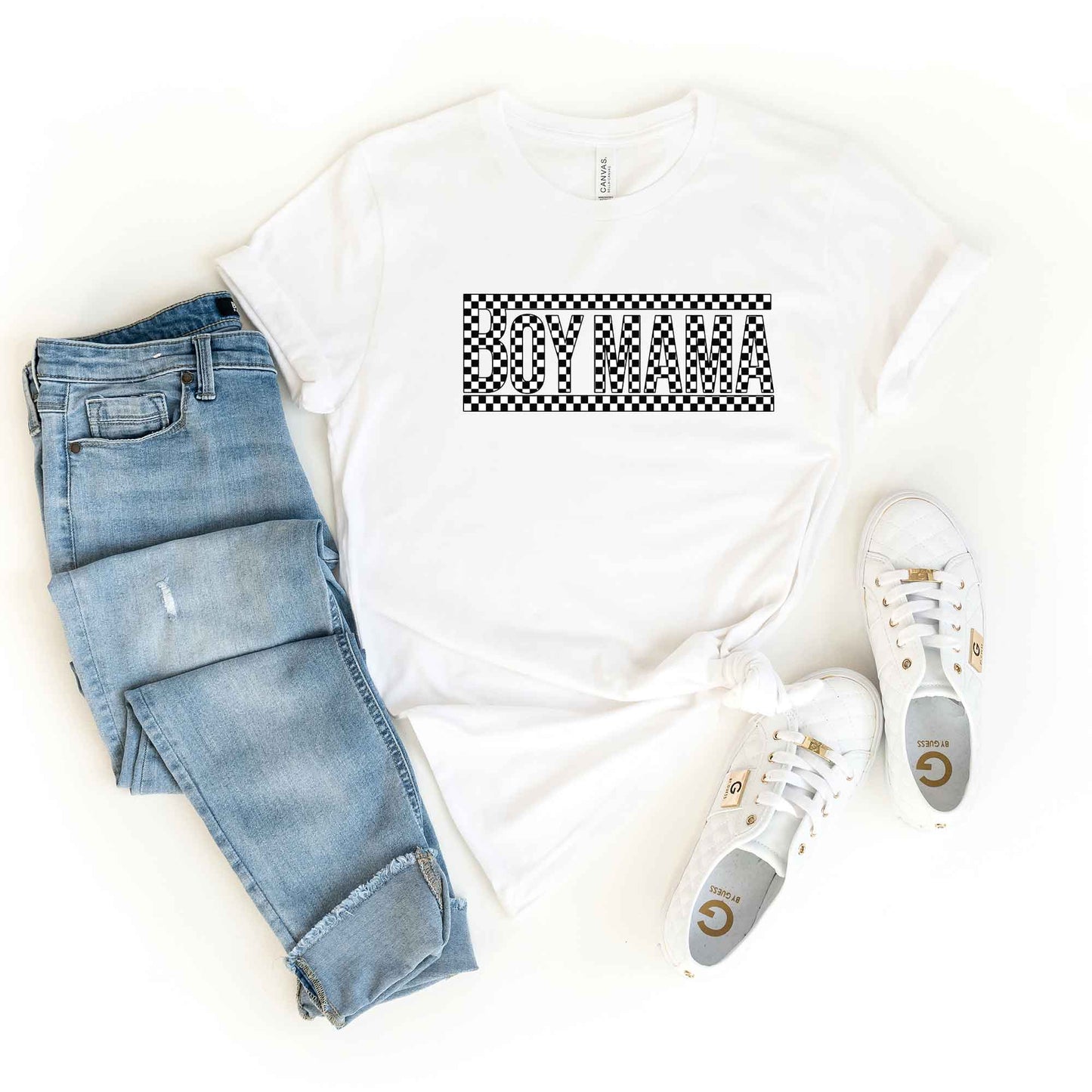 Boy Mama Checkered Box | Short Sleeve Graphic Tee