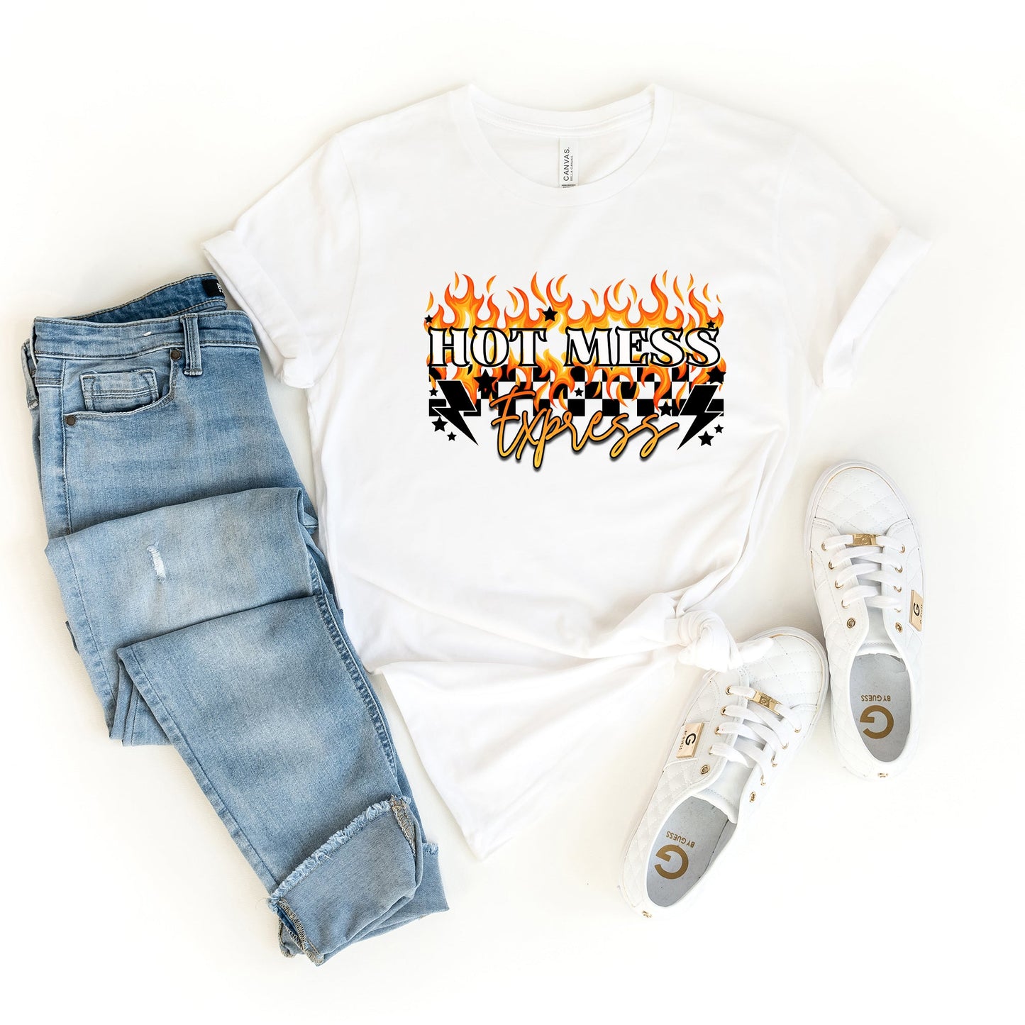 Checkered Hot Mess Express | Short Sleeve Graphic Tee