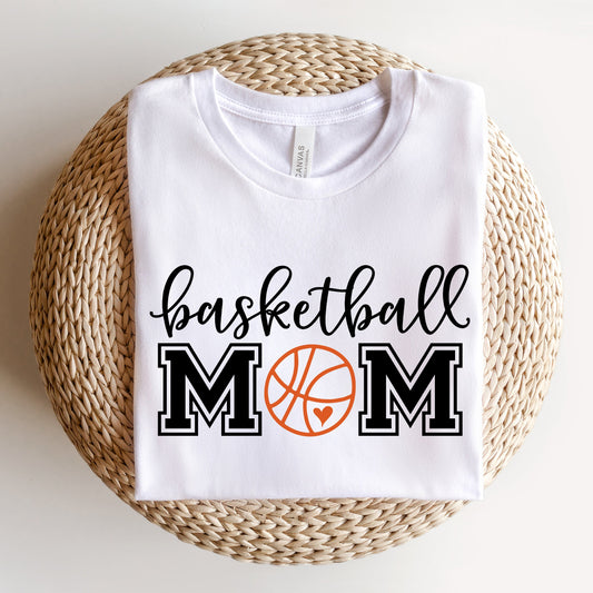 Basketball Mom With Ball | Short Sleeve Graphic Tee