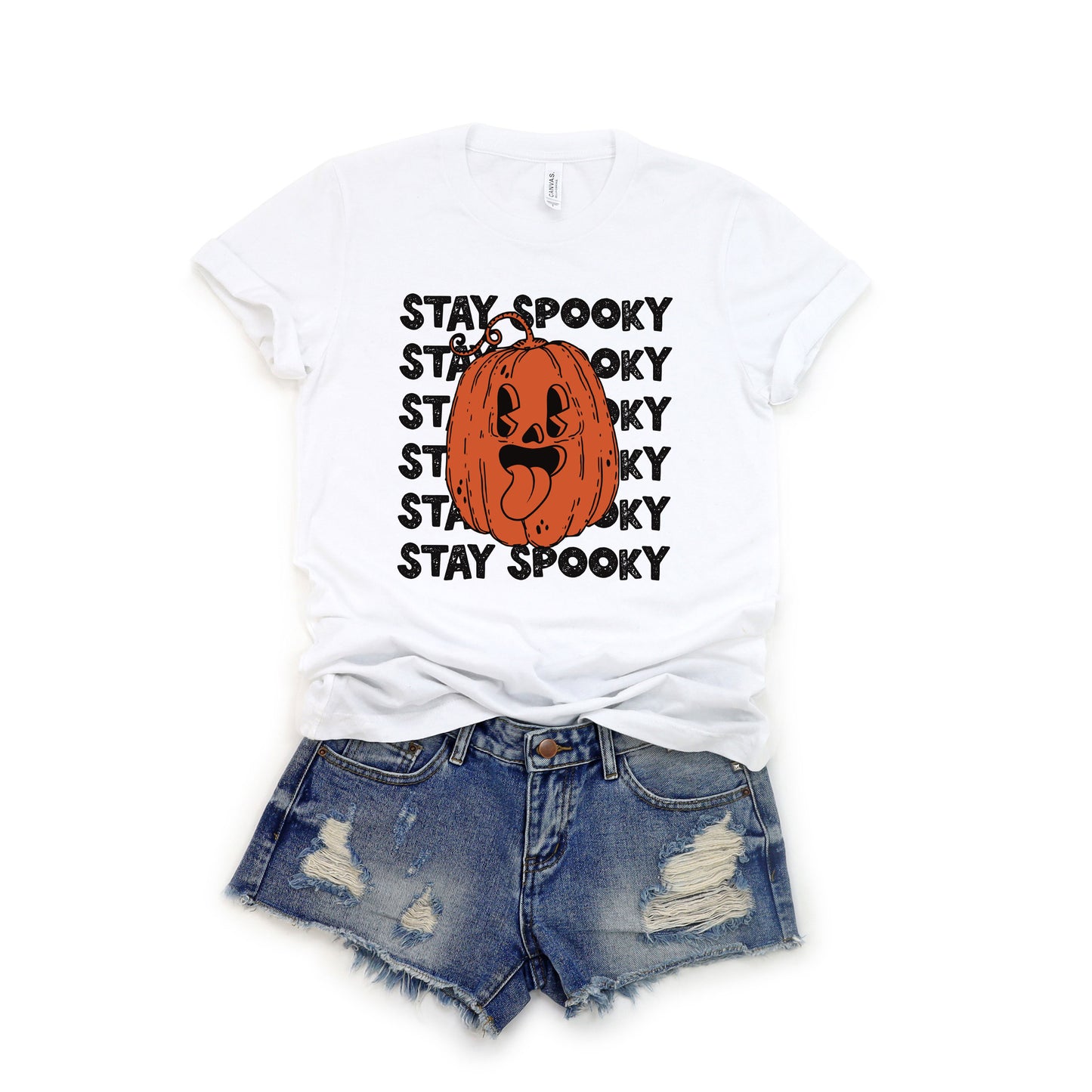 Stay Spooky Stacked Pumpkin | Short Sleeve Crew Neck
