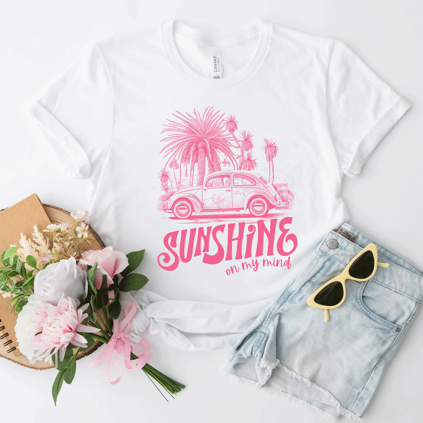 Sunshine On My Mind Car | Short Sleeve Crew Neck