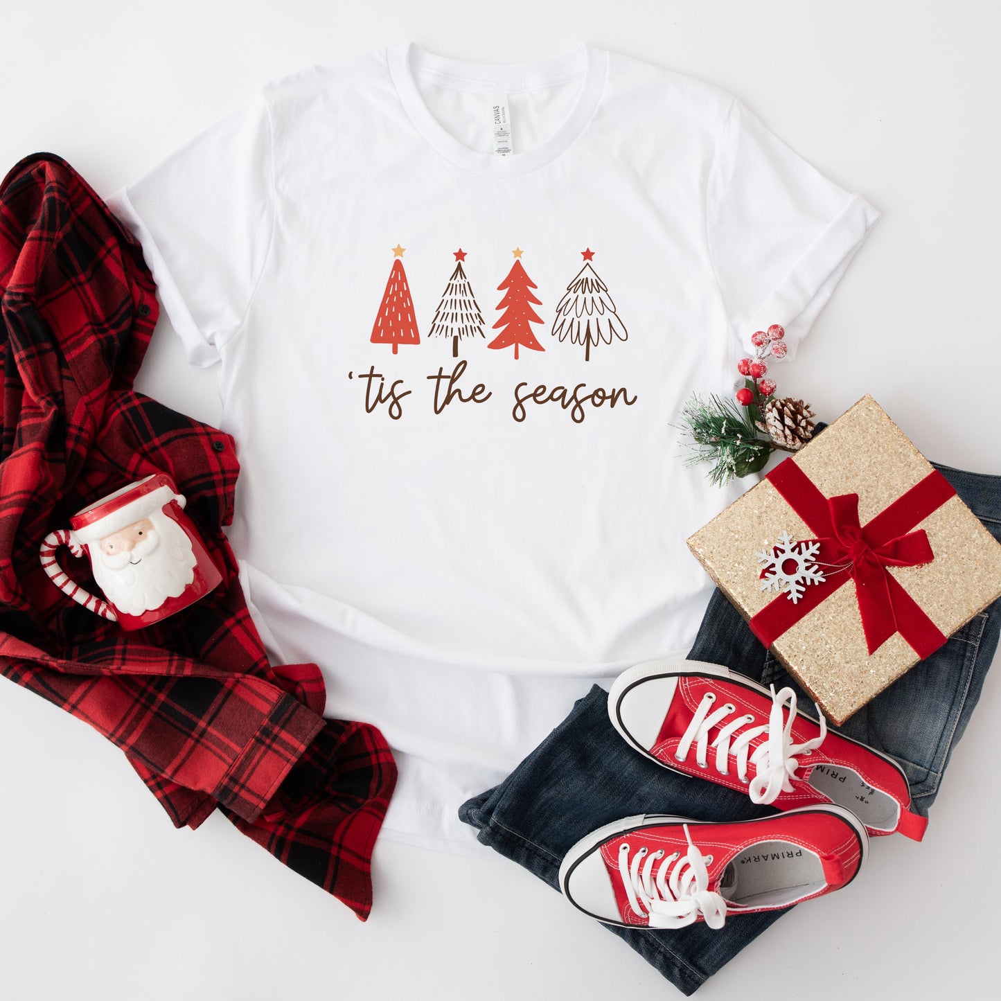 Tis The Season Trees | Short Sleeve Graphic Tee