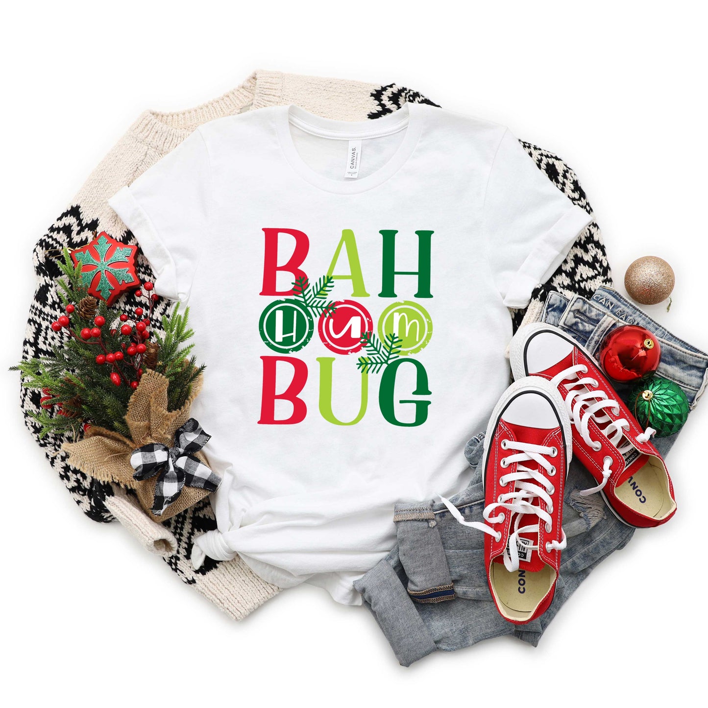 Bah Hum Bug Colorful | Short Sleeve Graphic Tee