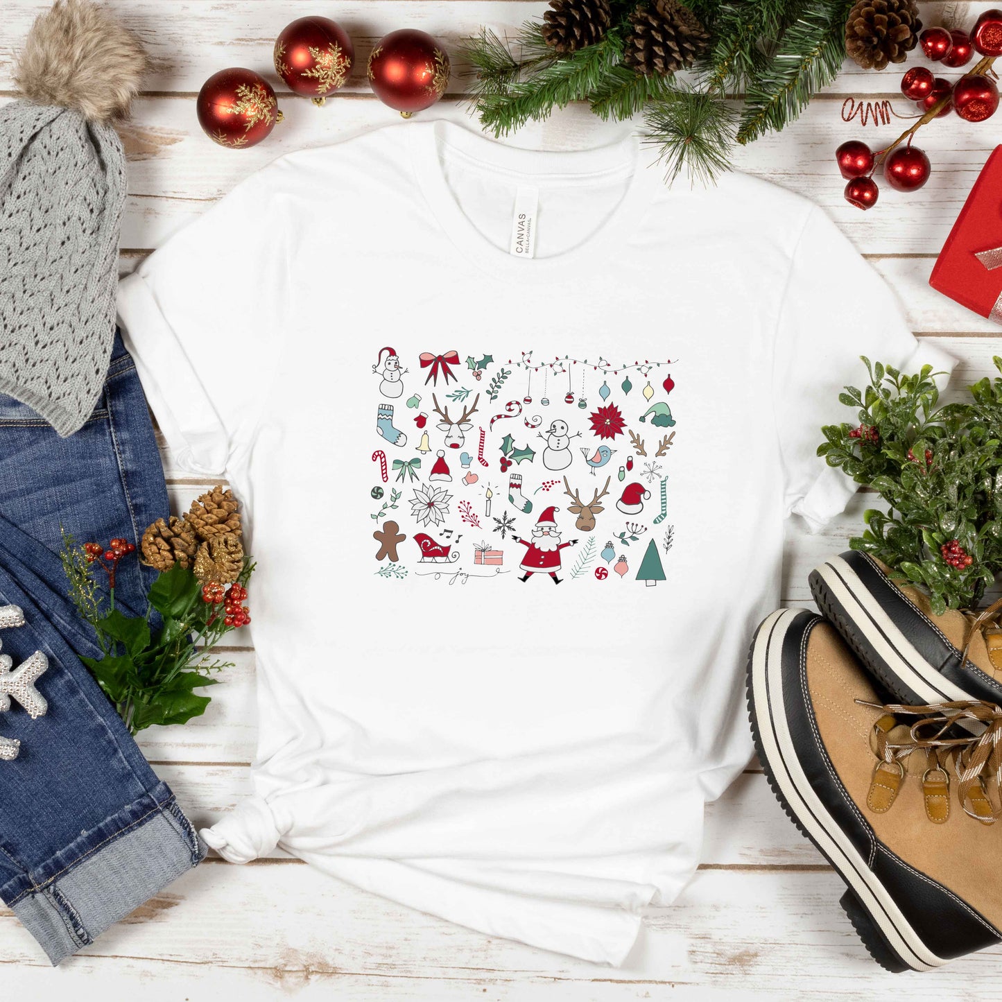 Christmas Doodles | Short Sleeve Graphic Tee