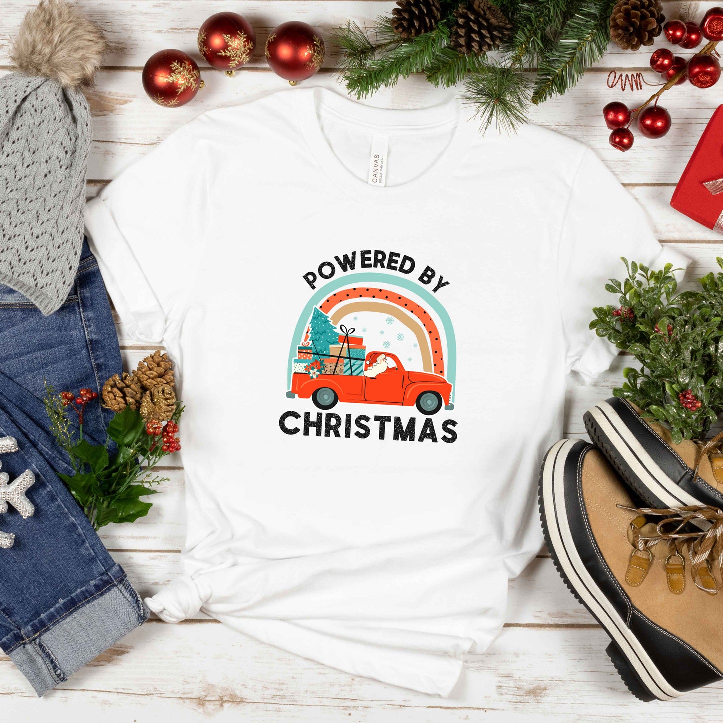 Powered By Christmas | Short Sleeve Graphic Tee