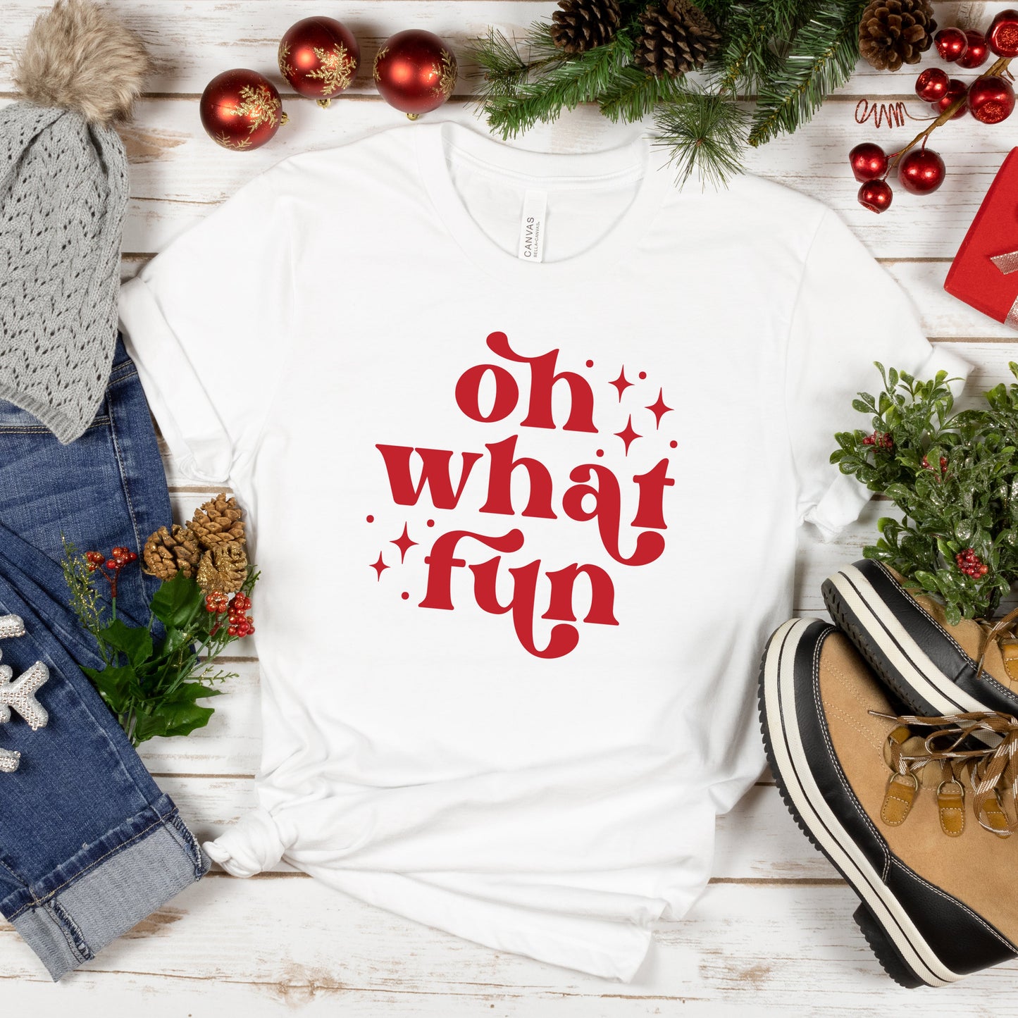 Whimsical Oh What Fun | Short Sleeve Graphic Tee