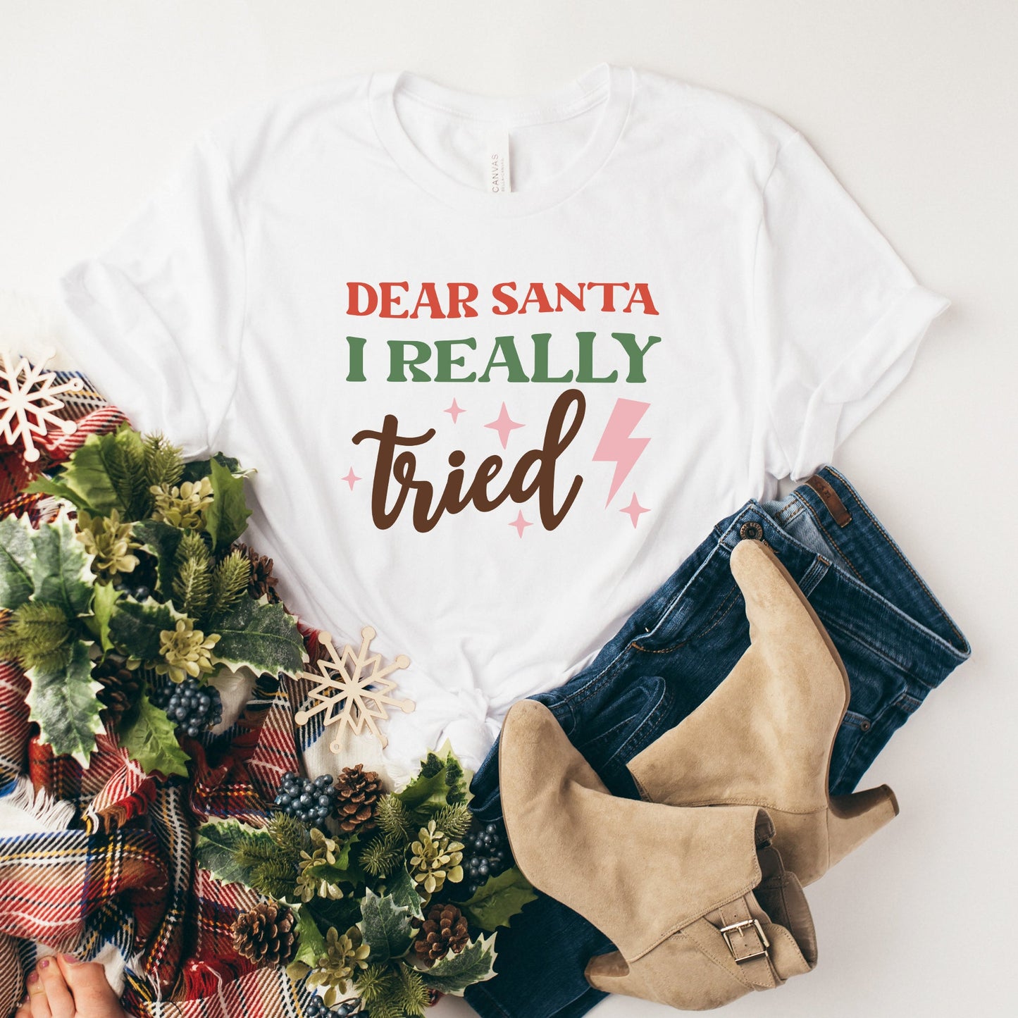 Dear Santa I Really Tried | Short Sleeve Graphic Tee