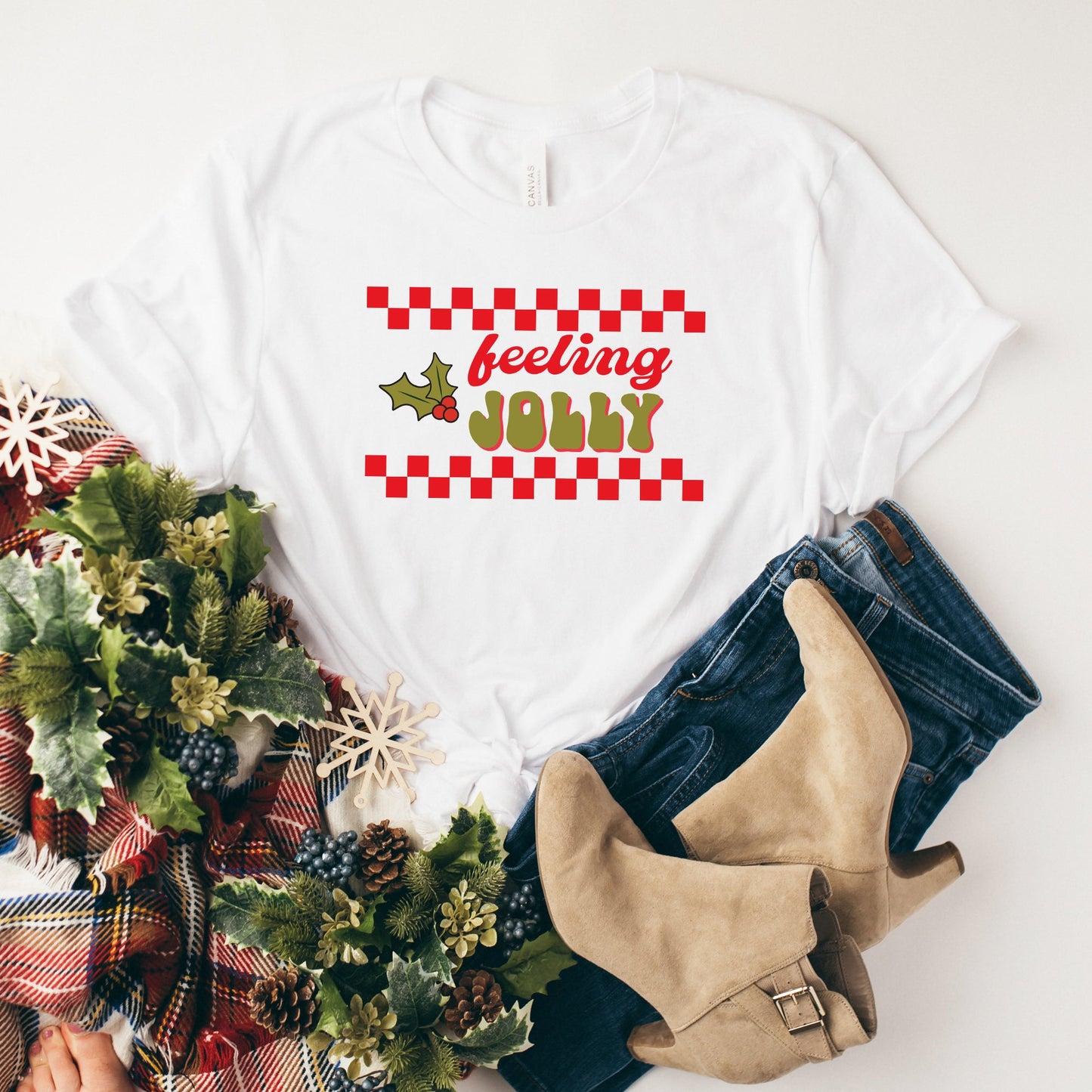 Feeling Jolly Checkered | Short Sleeve Graphic Tee