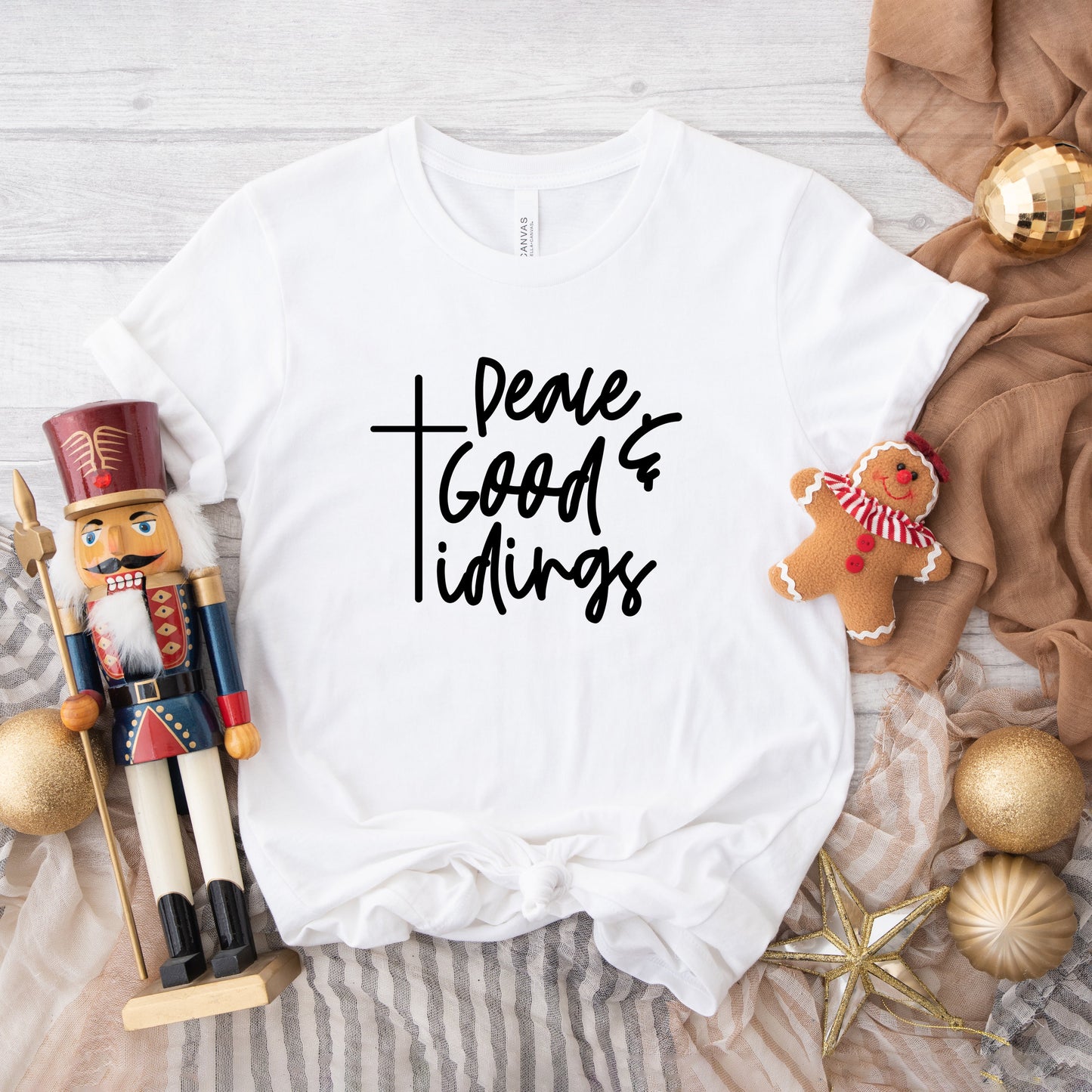 Good Tidings Cursive | Short Sleeve Crew Neck