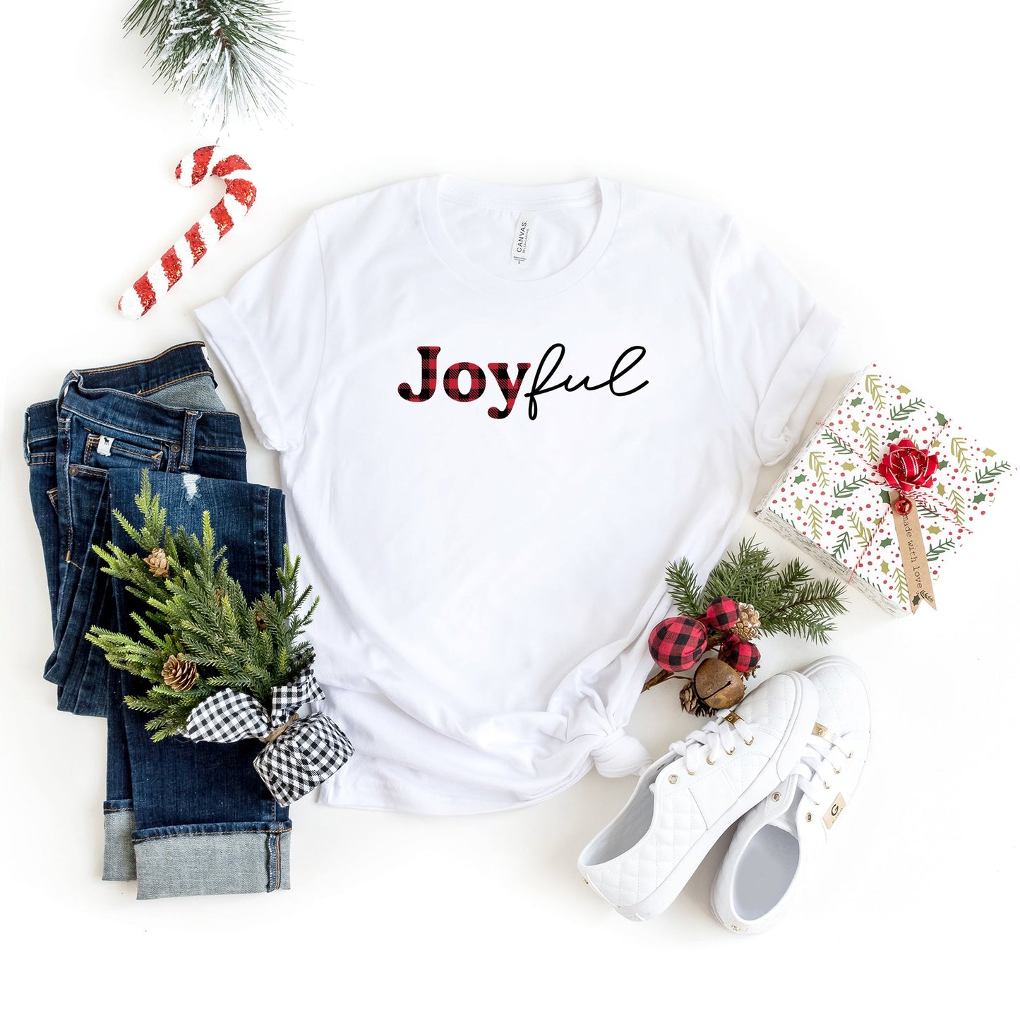 Joyful Plaid | Short Sleeve Graphic Tee