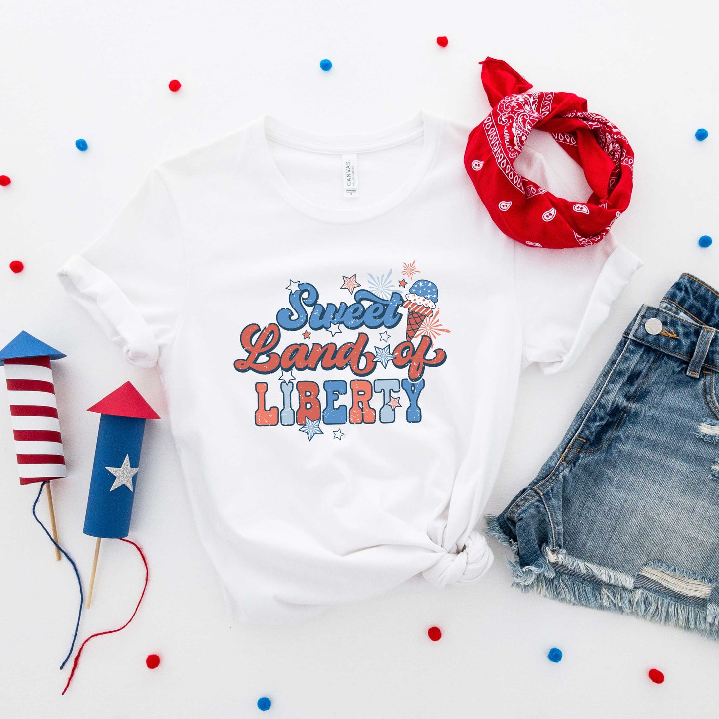 Retro Sweet Land Of Liberty | Short Sleeve Graphic Tee