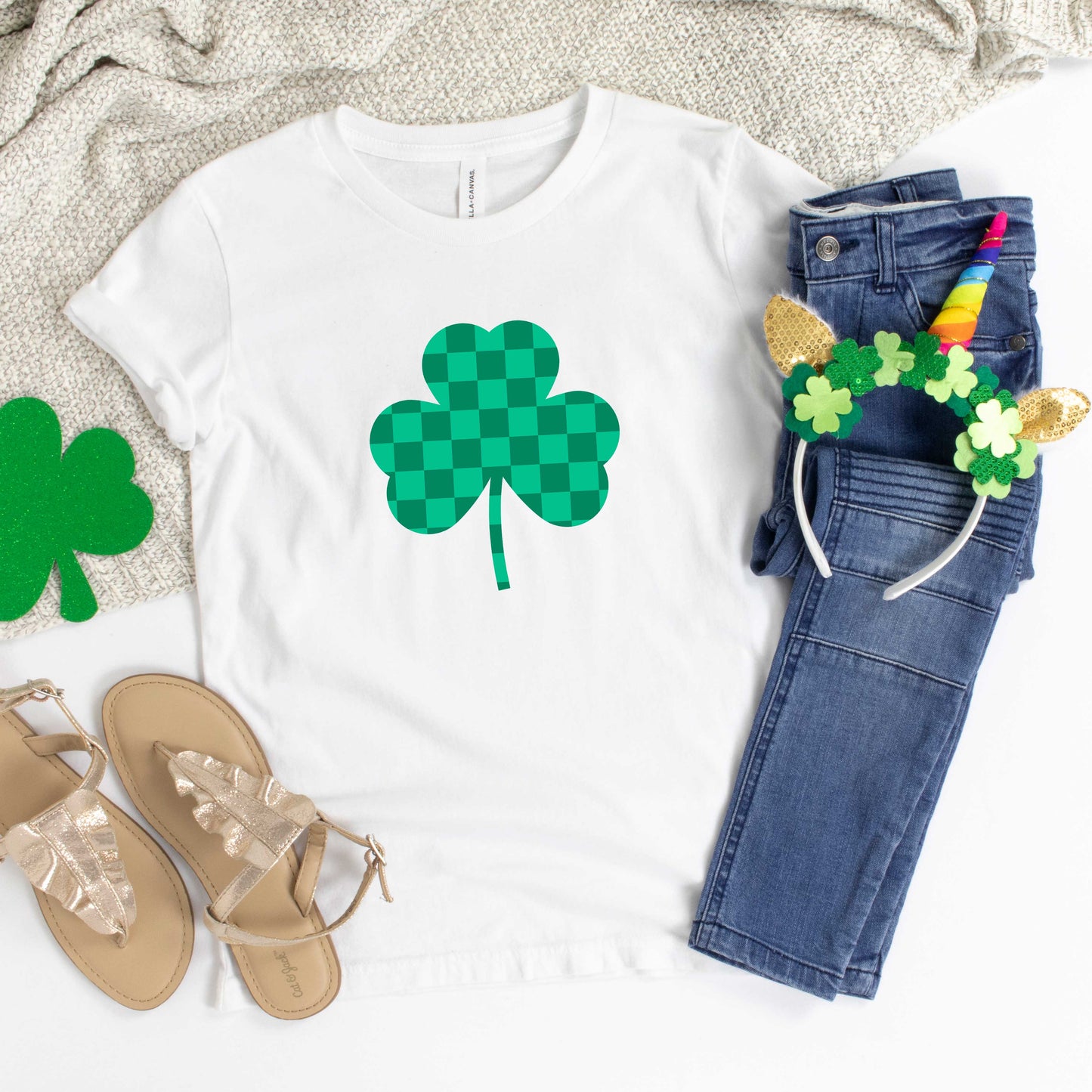 Checker Shamrock | Youth Short Sleeve Crew Neck