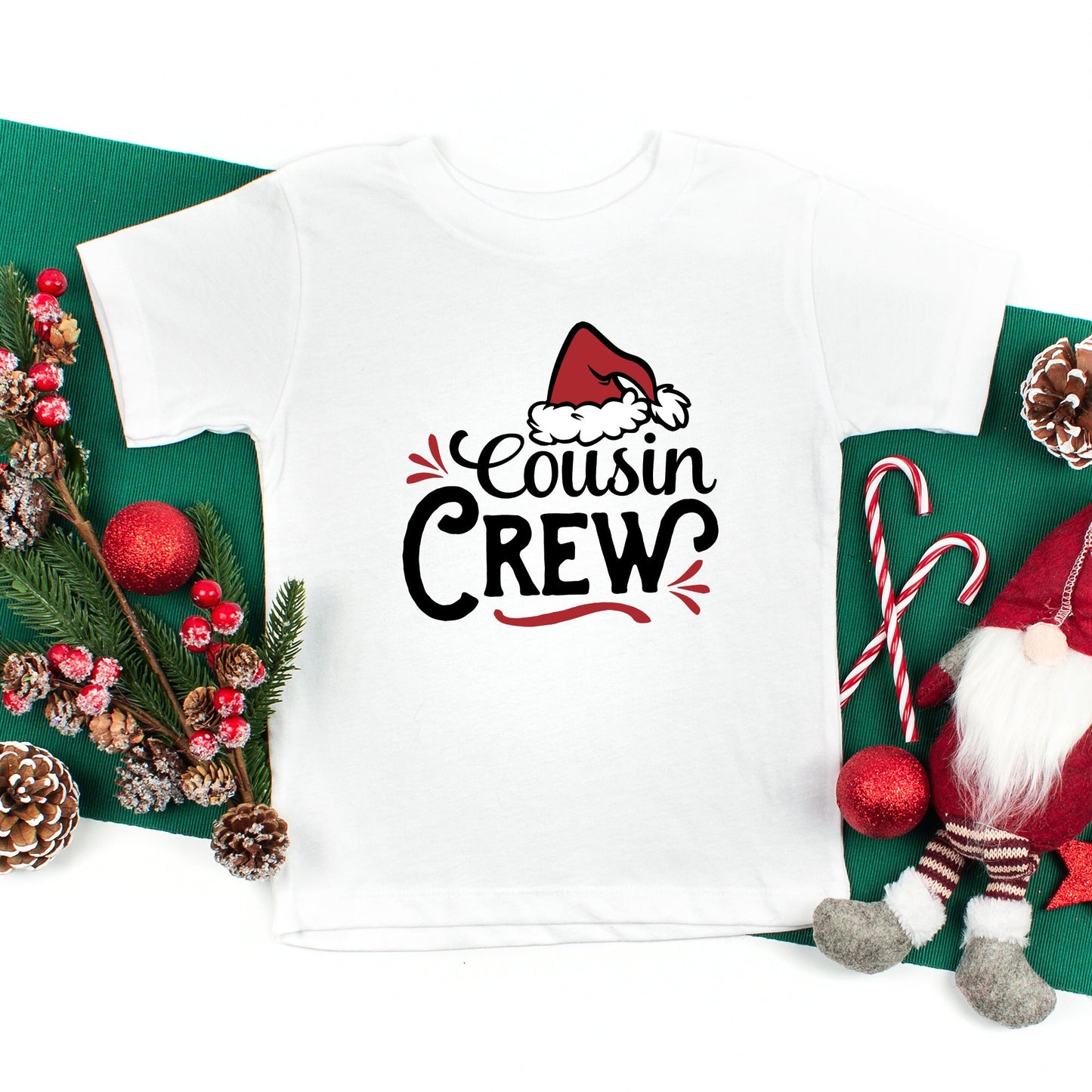 Cousin Crew Santa Hat | Toddler Graphic Short Sleeve Tee