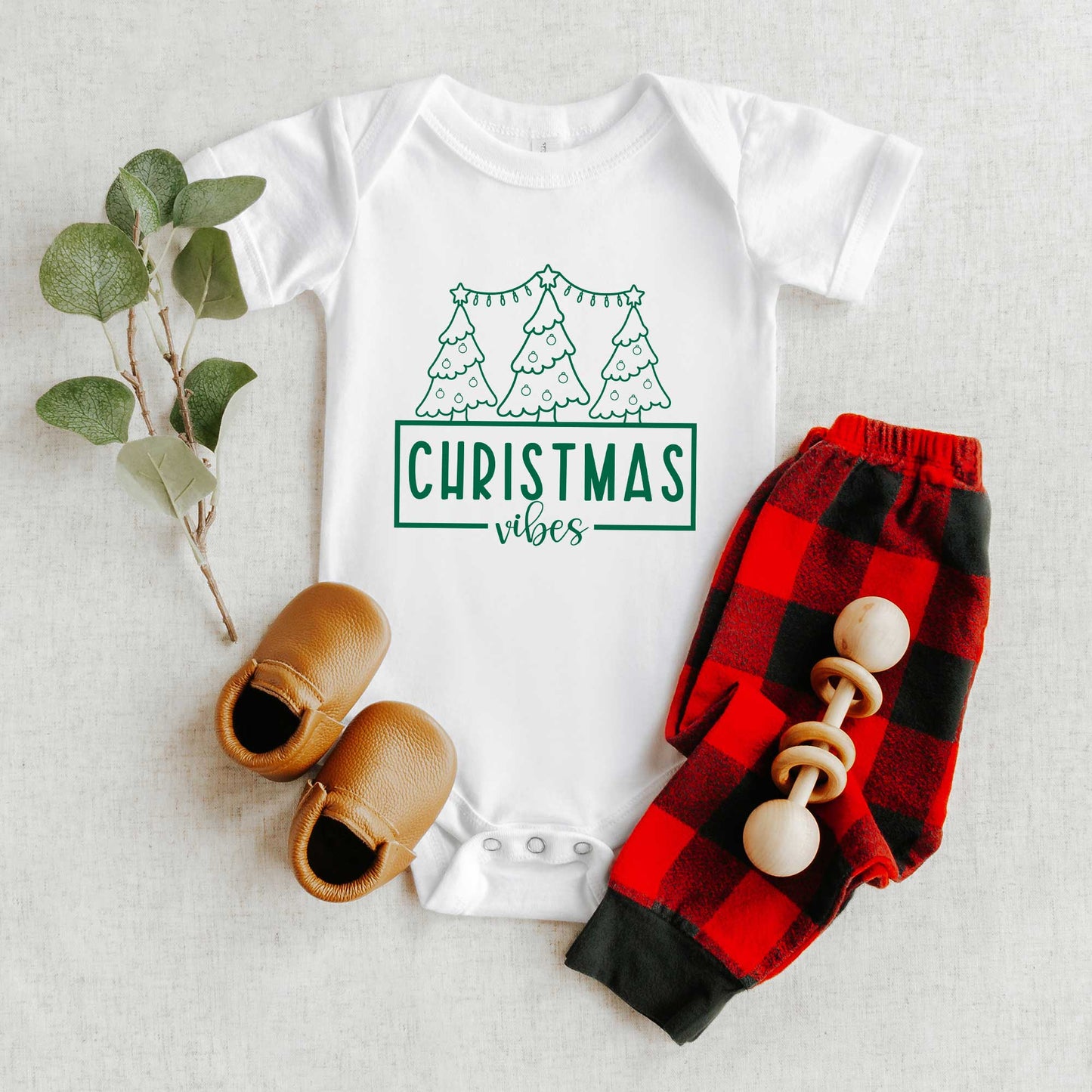 Christmas Vibes | Baby Graphic Short Sleeve Bodysuit