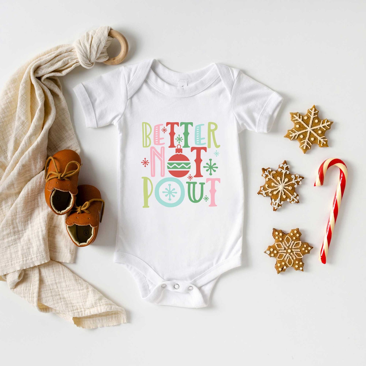 Better Not Pout Colorful | Baby Graphic Short Sleeve Bodysuit