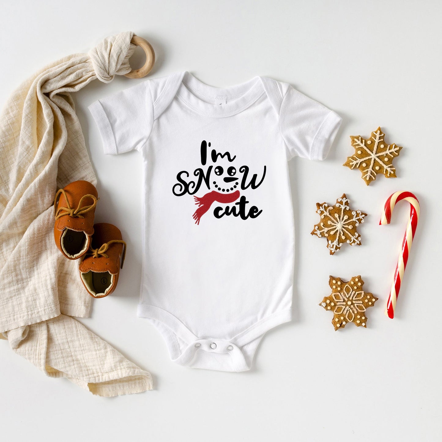 I'm Snow Cute Glitter | Baby Graphic Short Sleeve Bodysuit