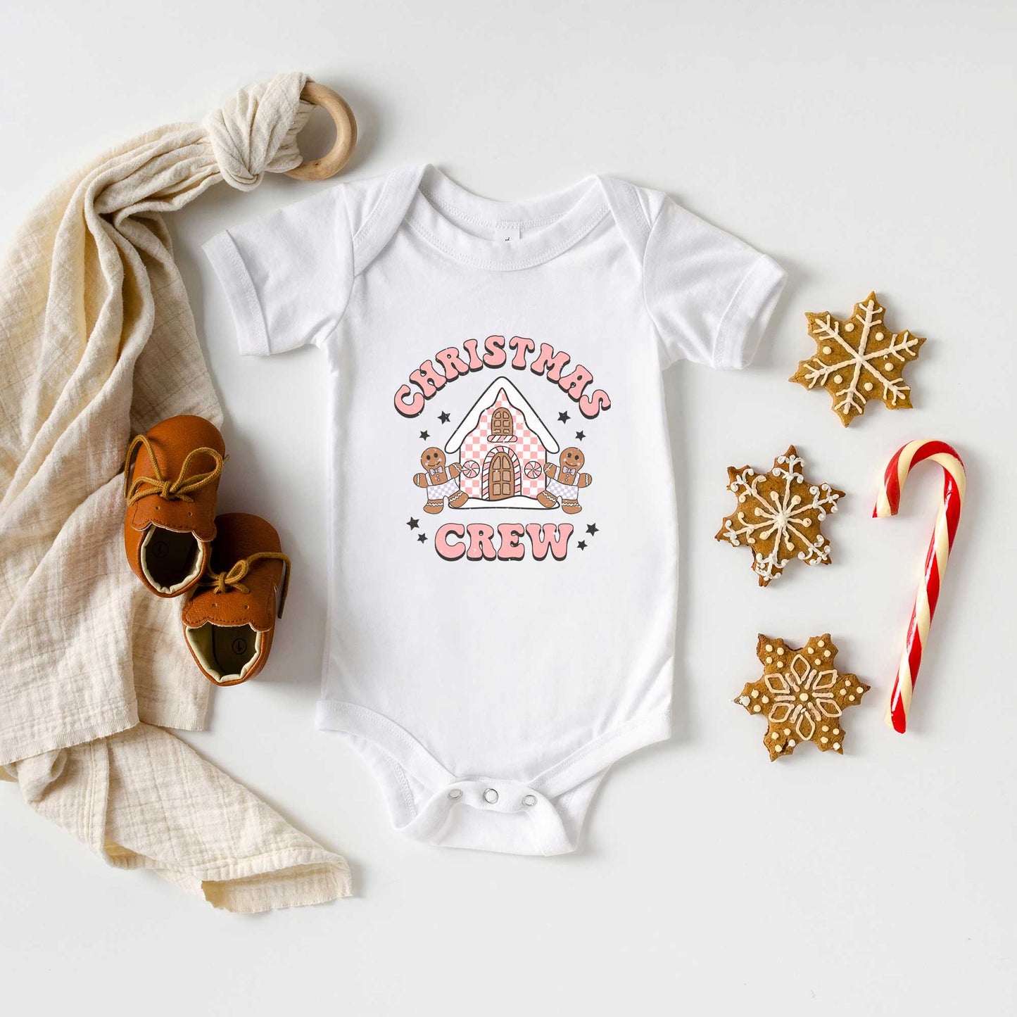 Christmas Gingerbread Crew | Baby Graphic Short Sleeve Bodysuit
