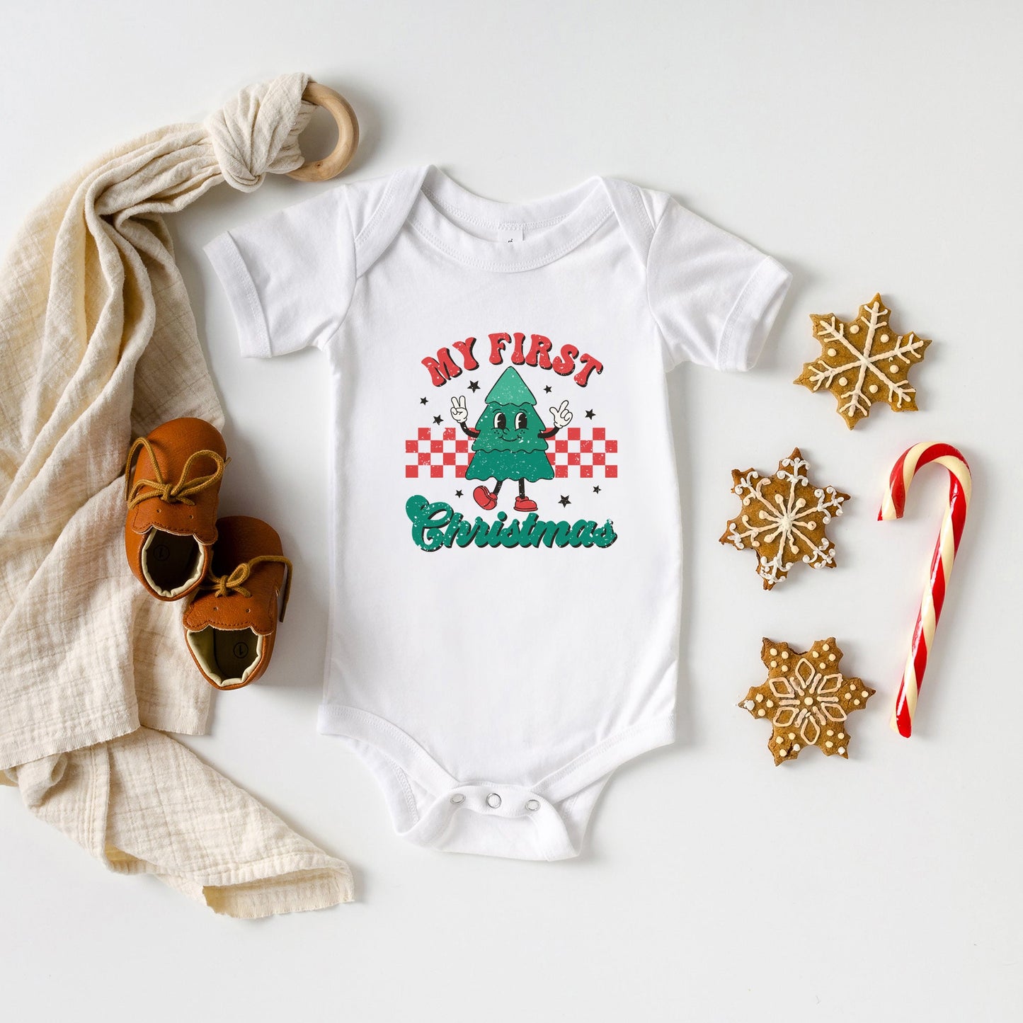 My First Christmas Tree | Baby Graphic Short Sleeve Bodysuit
