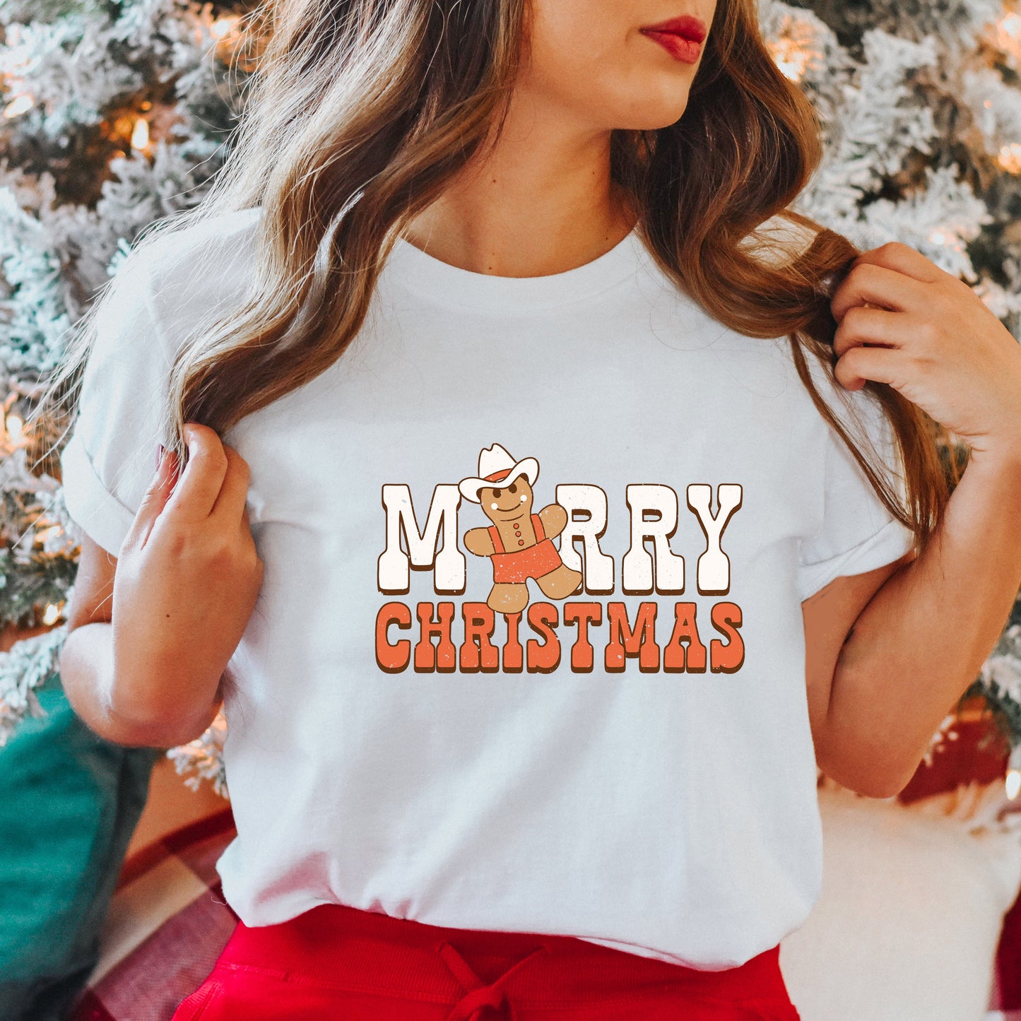 Merry Christmas Gingerbread | Short Sleeve Crew Neck