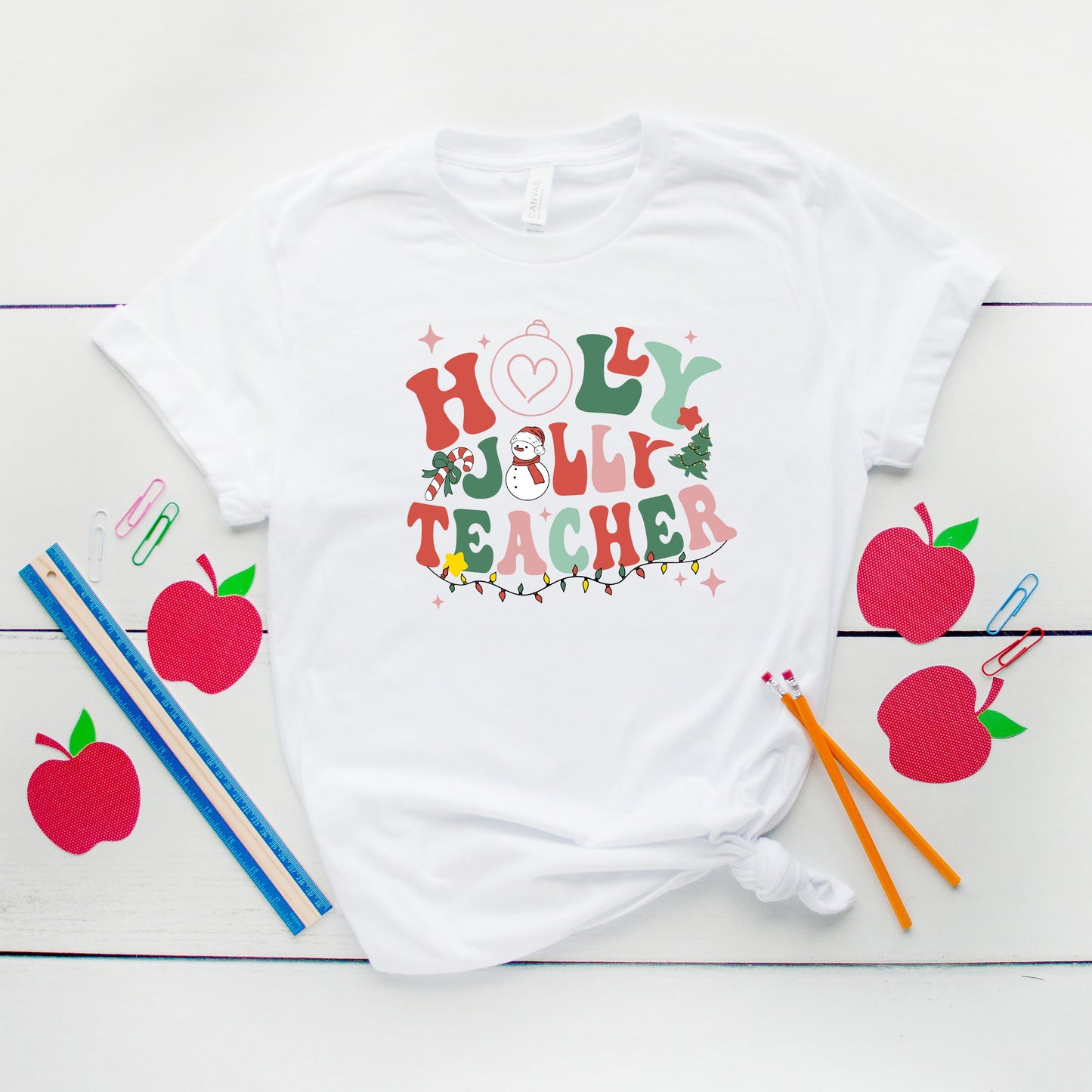 Holly Jolly Teacher | Short Sleeve Graphic Tee