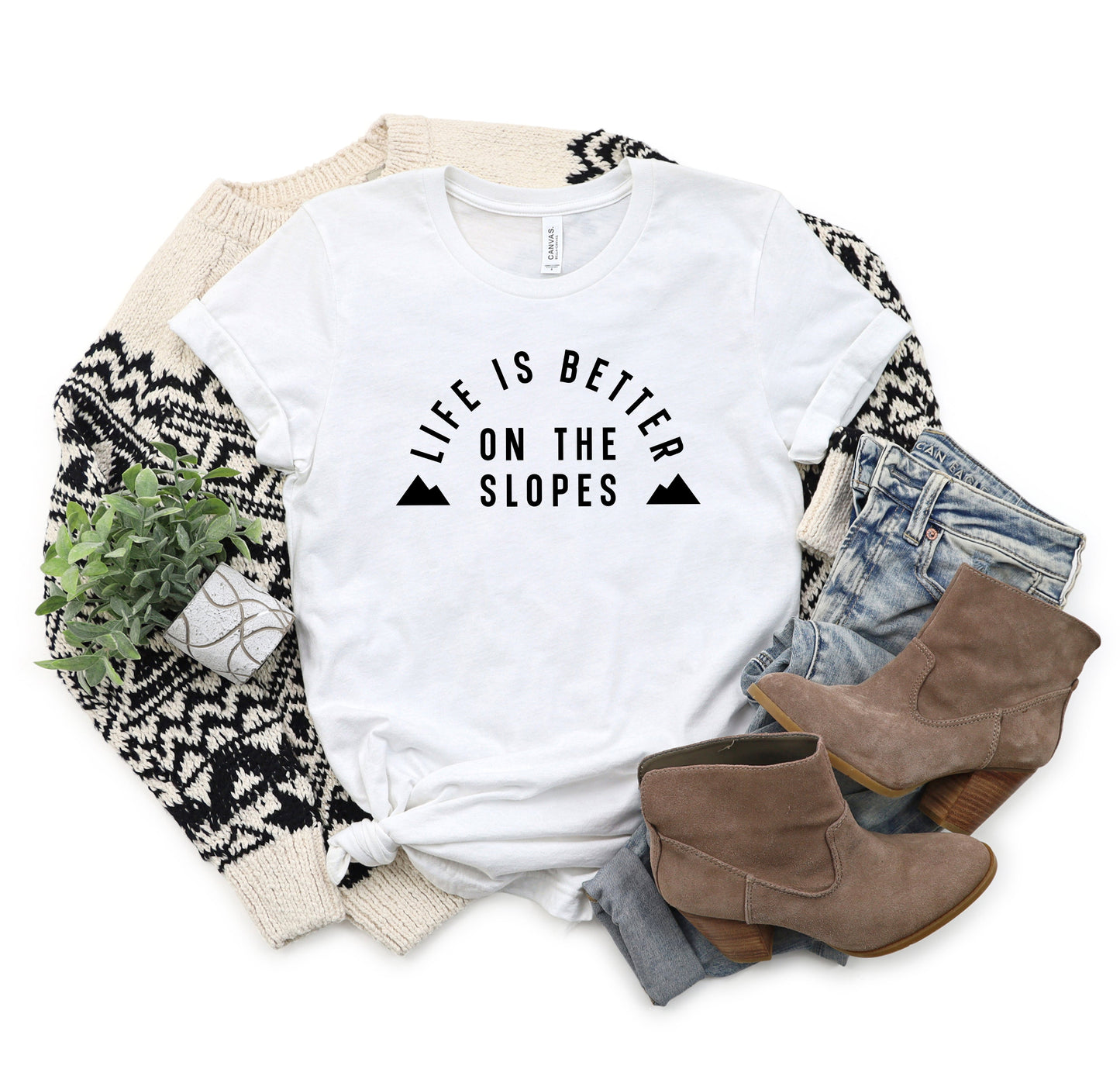 Better On The Slopes Mountains | Short Sleeve Graphic Tee