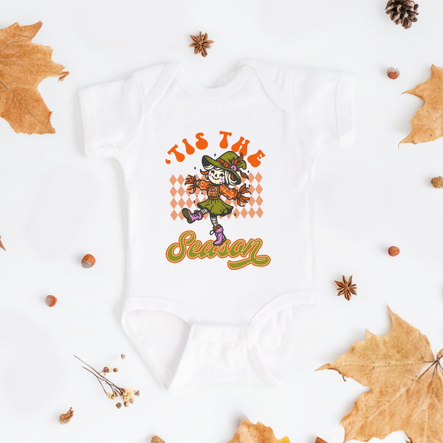 Tis The Season Scarecrow | Baby Graphic Short Sleeve Bodysuit