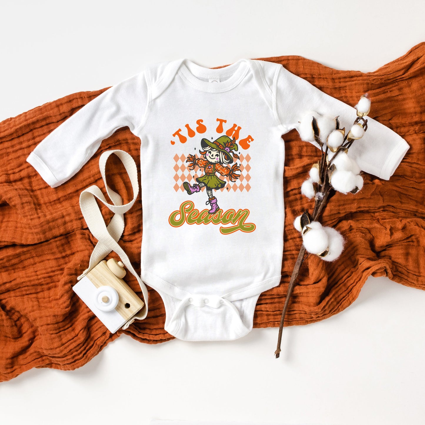 Tis The Season Scarecrow | Baby Graphic Long Sleeve Bodysuit