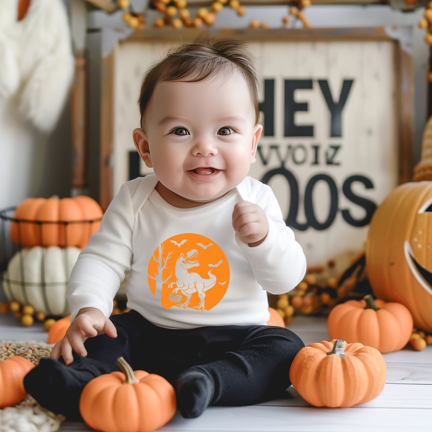 Dinosaur Moon | Baby Graphic Long Sleeve Bodysuit