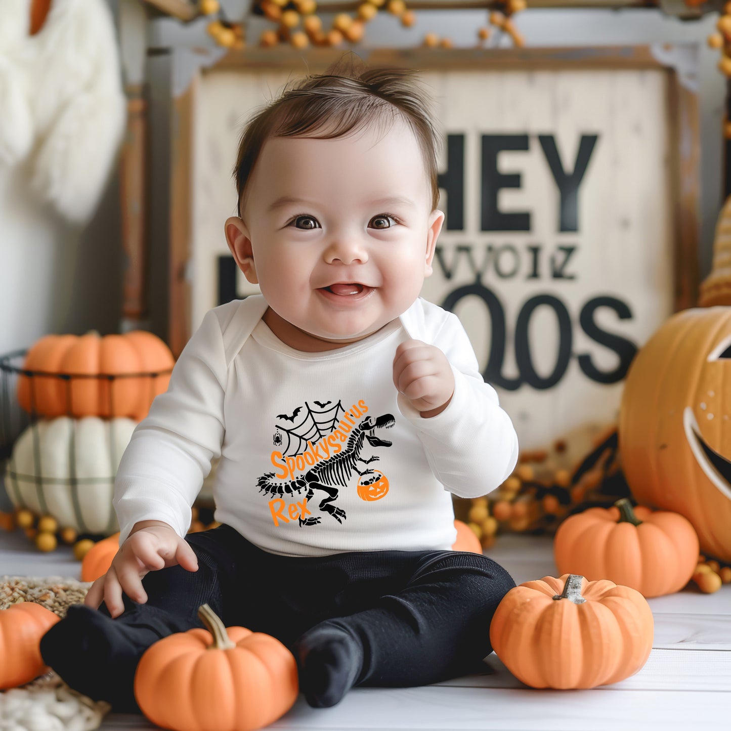 Spookysaurus | Baby Graphic Long Sleeve Bodysuit