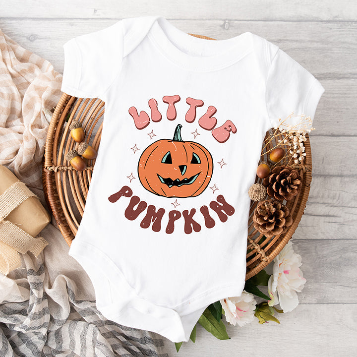Little Pumpkin Retro | Baby Graphic Short Sleeve Bodysuit
