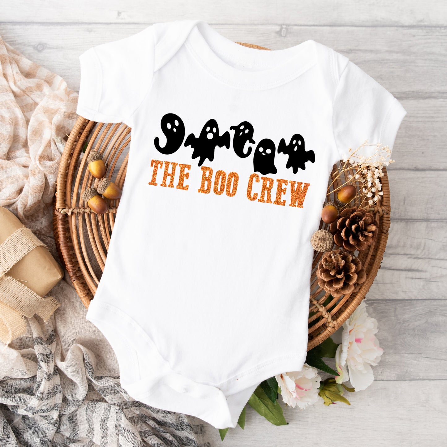 The Boo Crew Glitter | Baby Graphic Short Sleeve Bodysuit