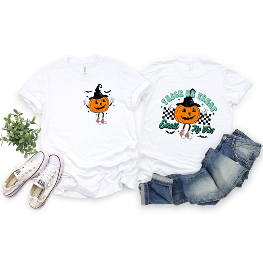 Smell My Feet Pumpkin | Short Sleeve Crew Neck | Front and Back Ink