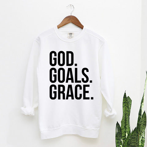 God Goals Grace | Garment Dyed Sweatshirt