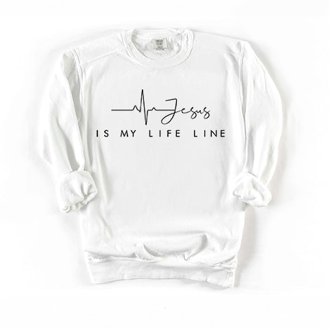 Jesus Is My Life Line | Garment Dyed Sweatshirt