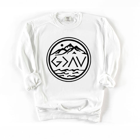 God Is Greater Circle | Garment Dyed Sweatshirt