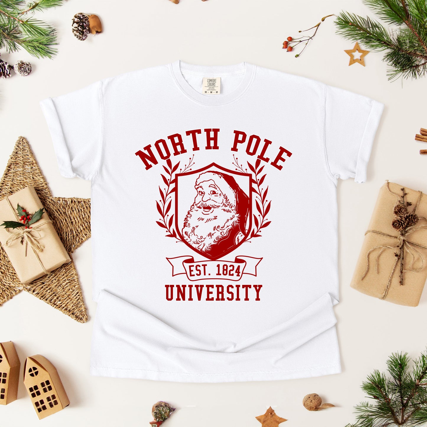 Santa North Pole University | Garment Dyed Tee