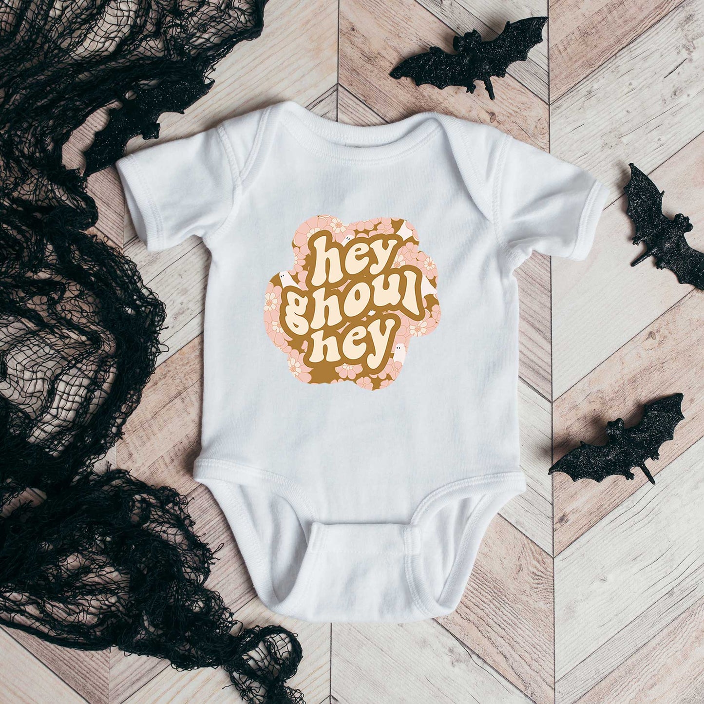 Hey Ghoul Hey Colorful | Baby Graphic Short Sleeve Bodysuit