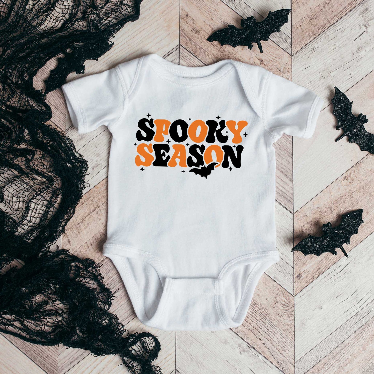 Retro Spooky Season | Baby Graphic Short Sleeve Bodysuit