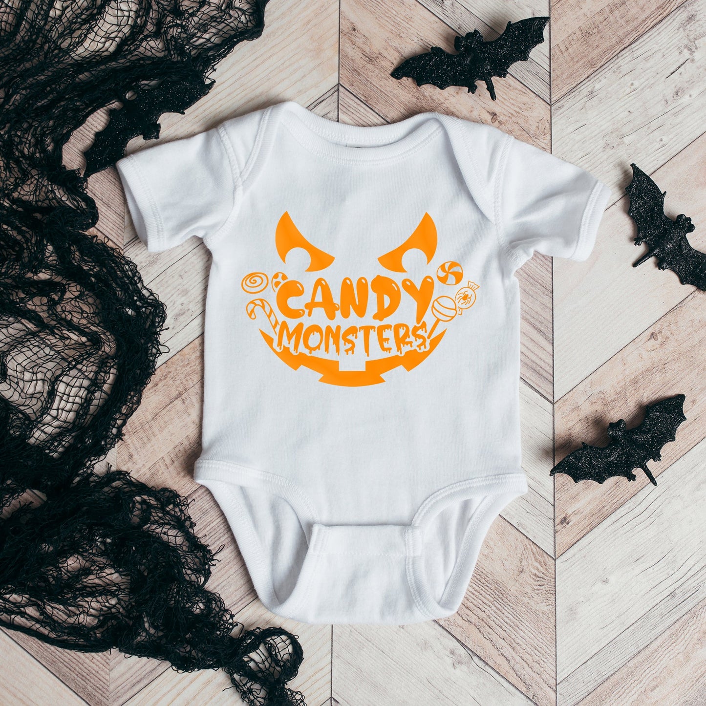 Candy Monster Puff Print | Baby Graphic Short Sleeve Bodysuit